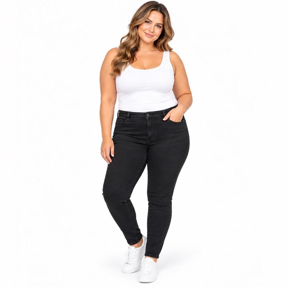 Old Navy Womens Pop Icon Skinny Jeans Black Stretch Denim Size 16